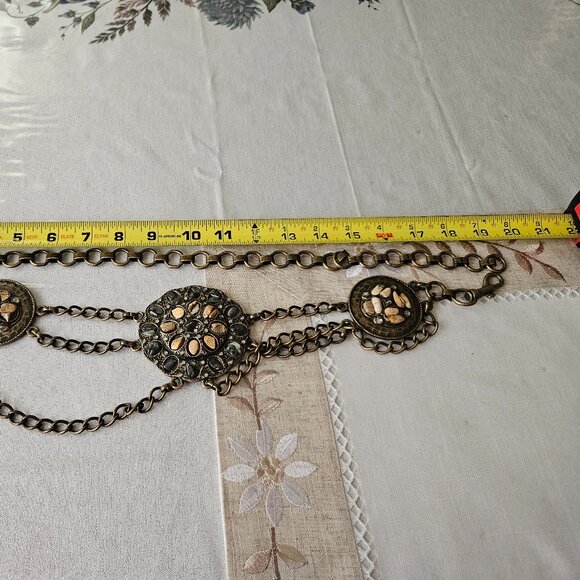 Vintage Burnished Brass  Chain Belt main image 6